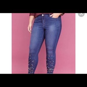 Lane Bryant Bejeweled Skinny Jeans